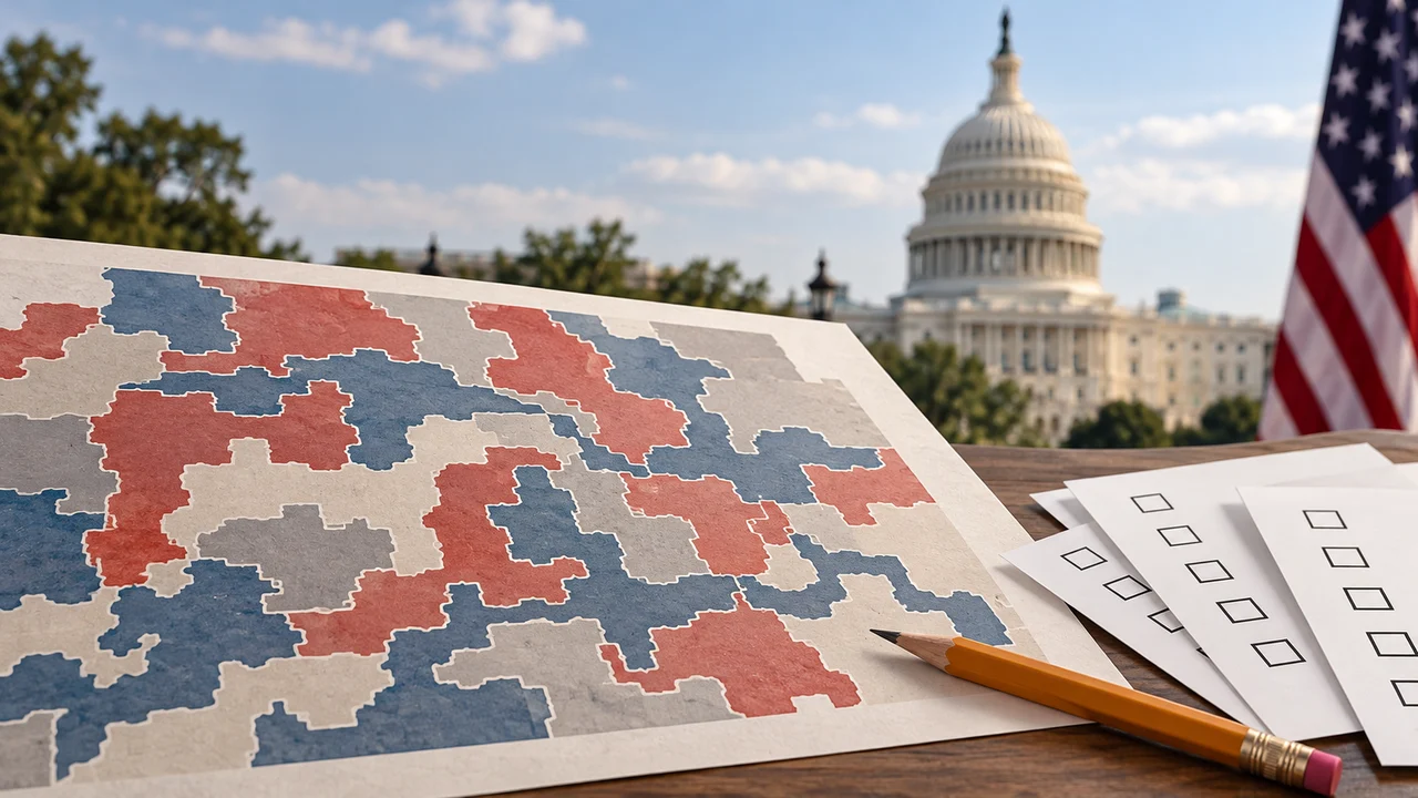 Rediseño de mapas electorales Representación ilustrativa del rediseño de distritos electorales y la disputa por el control del Congreso de Estados Unidos. Ilustración: MundoNow. US Redistricting 2026: Only Three GOP Seats Rated Safe After Map Changes